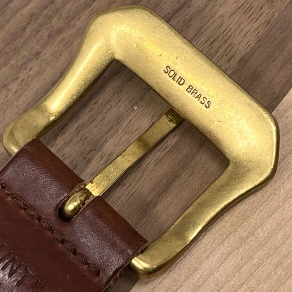 Vintage County Seat Braided Leather Solid Brass Buckle Belt Medium - Picture 6 of 11